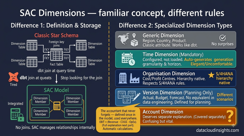 SAP Analytics Cloud data model dimensions measures data engineer guide part 2
