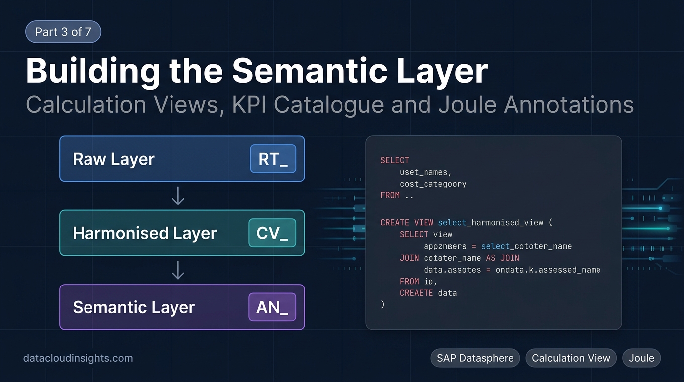 SAP Datasphere: Building the Calculation Views and Semantic Layer That Make Joule Accurate — AutoFrance SA, Part 3
